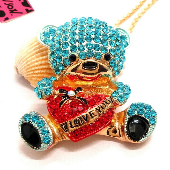 Betsey Johnson Jewelry - Cute Bear Love Rhinestone Necklace Betsey Johnson Jewelry - Cute Bear Love Rhinestone Necklace